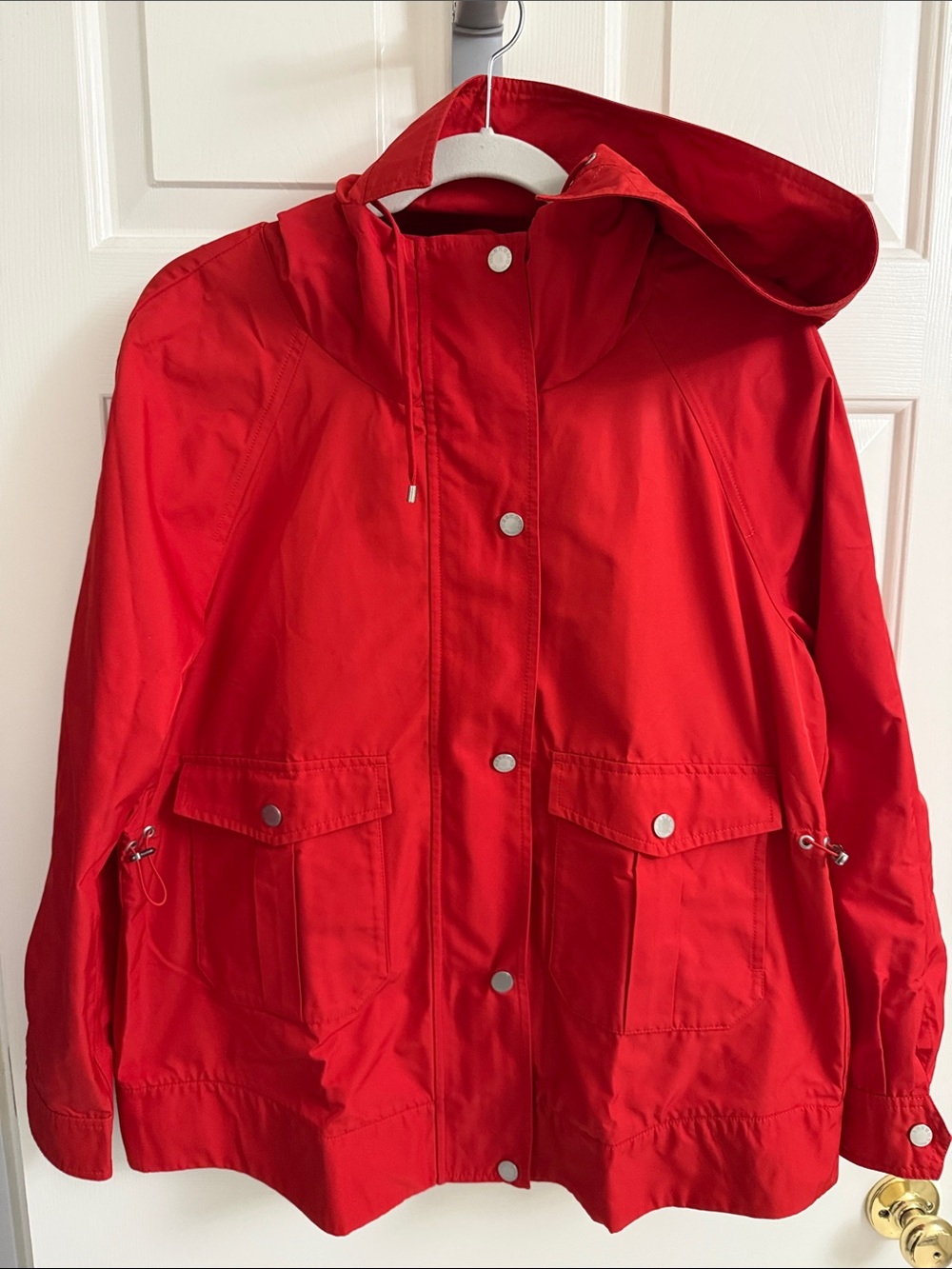 Weekend Max Mara Water Resistant Red Hooded Overcoat